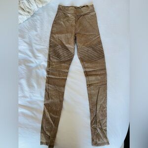 Stretchy Khaki Motorcycle Leggings